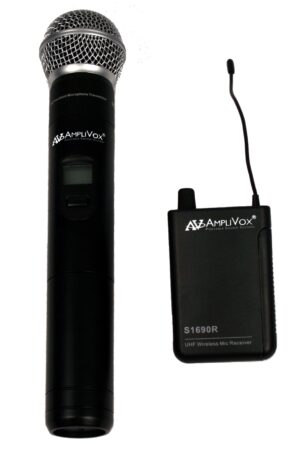 WIRELESS 16 CHANNEL UHF HANDHELD MIC SYSTEM (TRANSMITTER & RECEIVER INCLUDED)
