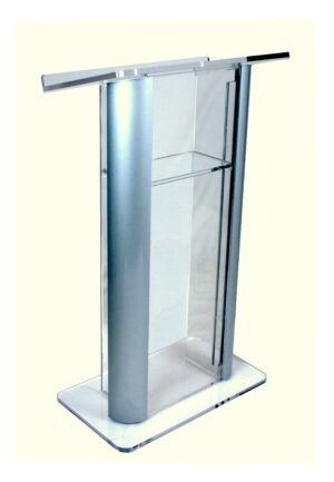 2-POST CONTEMPORARY ACRYLIC & ALUMINUM LECTERN