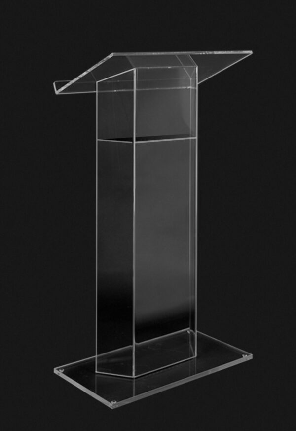 ACRYLIC "WING" STYLE LECTERN WITH SHELF ▪ UNASSEMBLED