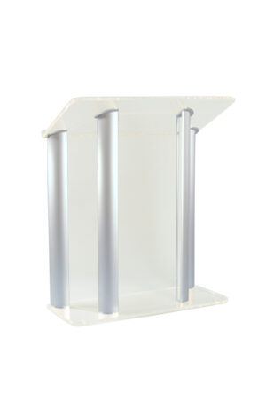 4-POST CONTEMPORARY ACRYLIC & ALUMINUM LECTERN