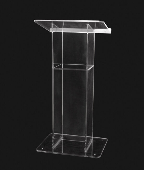 ACRYLIC LECTERN "H" STYLE WITH SHELF