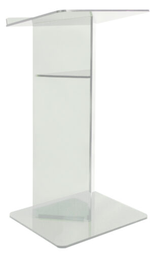 ACRYLIC LECTERN "V" STYLE WITH SHELF