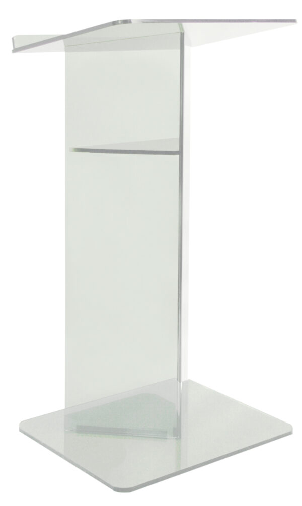 ACRYLIC LECTERN "V" STYLE WITH SHELF
